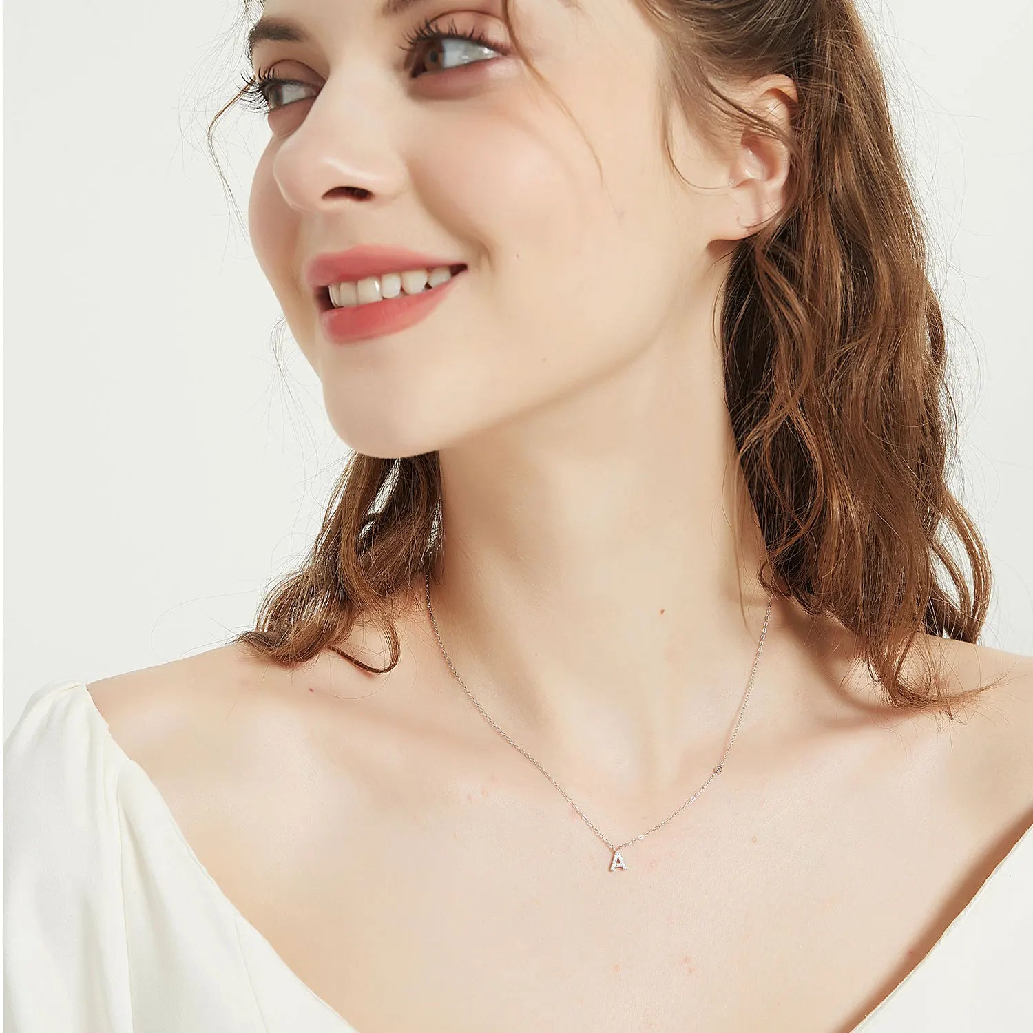 Initial Alphabet Necklace - 925 Sterling Silver
