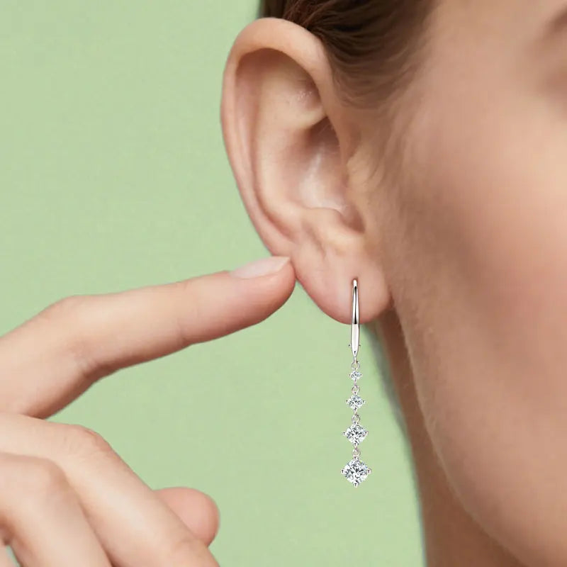 Long Dangle D  Drop Earrings