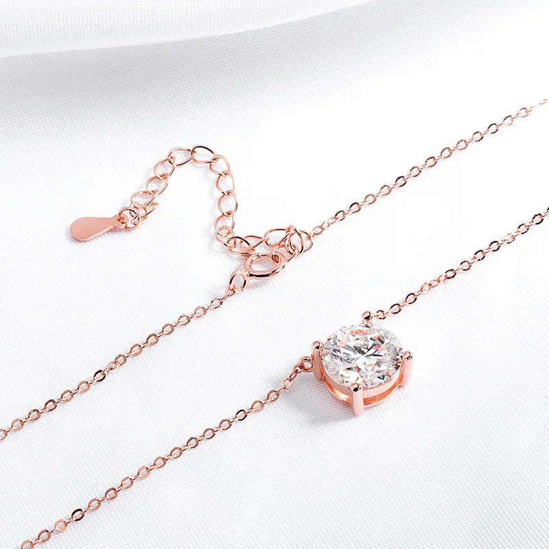 D Color Moissanite Necklace - 925 Sterling Silver