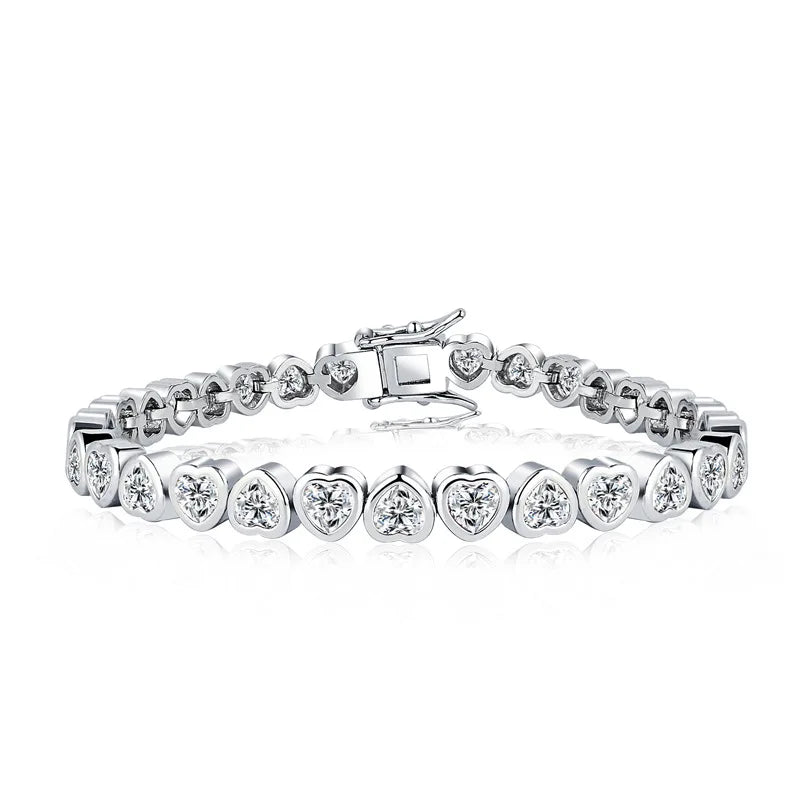 Trendy Heart Lab Diamond Bangle Bracelet