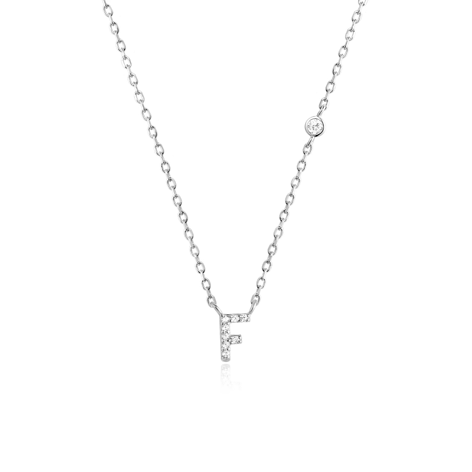 Initial Alphabet Necklace - 925 Sterling Silver