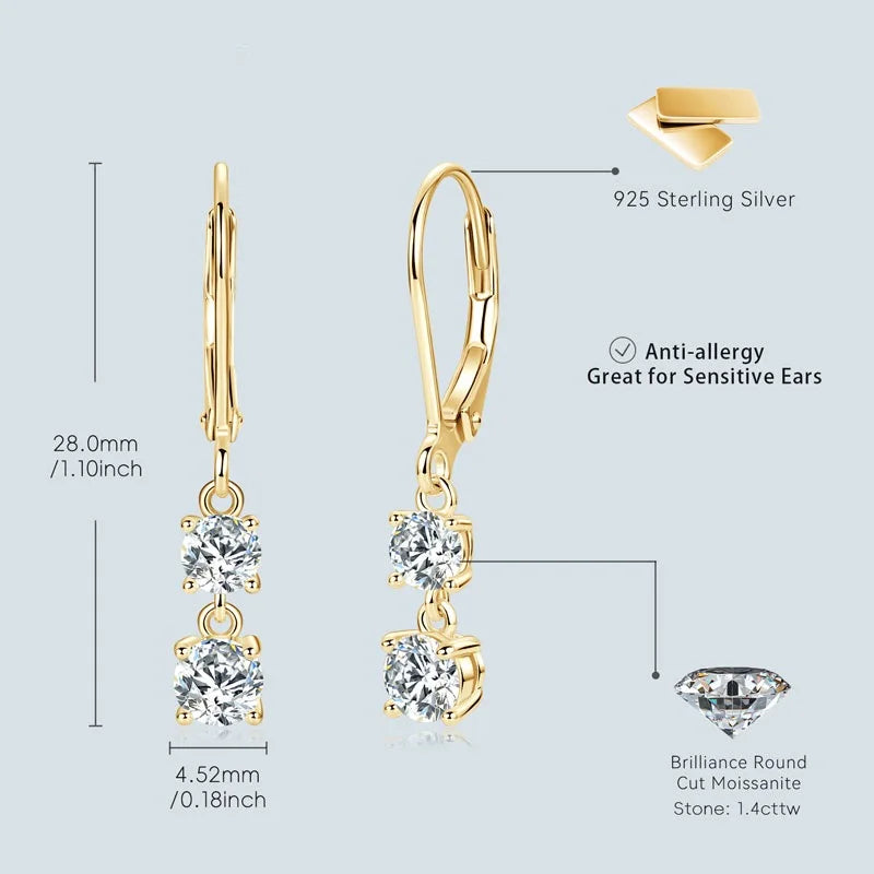 Long Dangle D  Drop Earrings