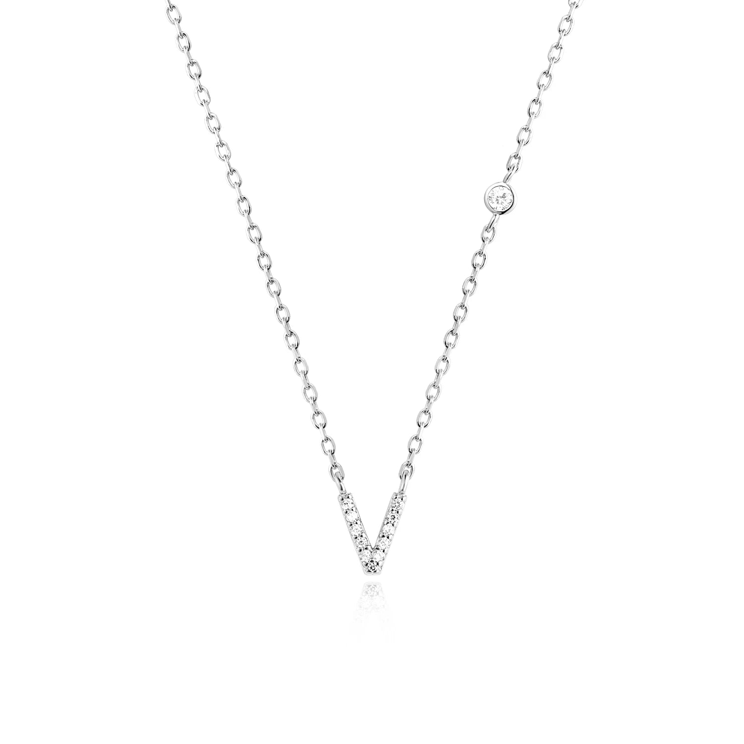 Initial Alphabet Necklace - 925 Sterling Silver