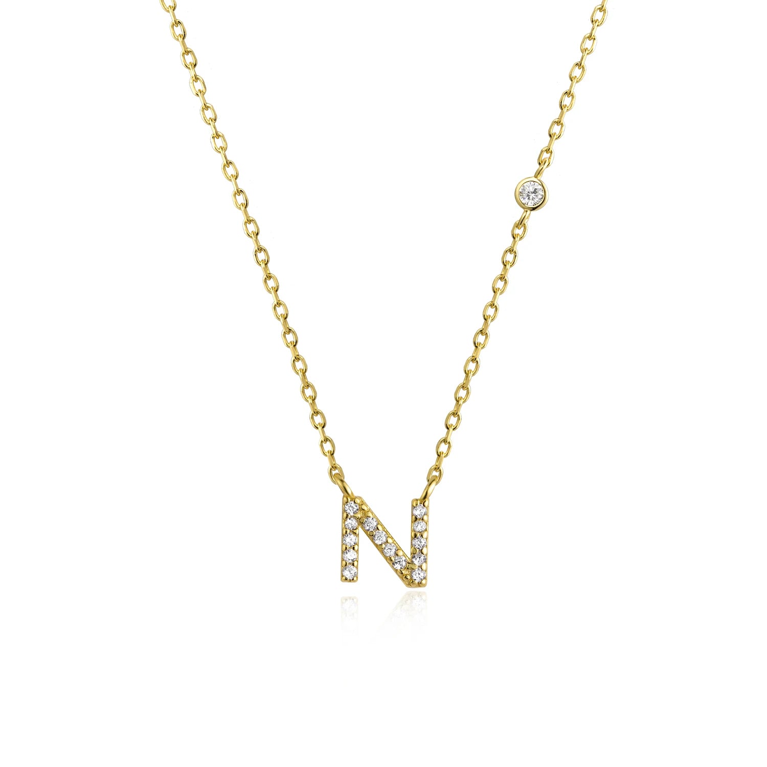 Initial Alphabet Necklace - 925 Sterling Silver