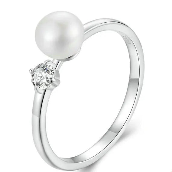 Pearl Moissanite Ring