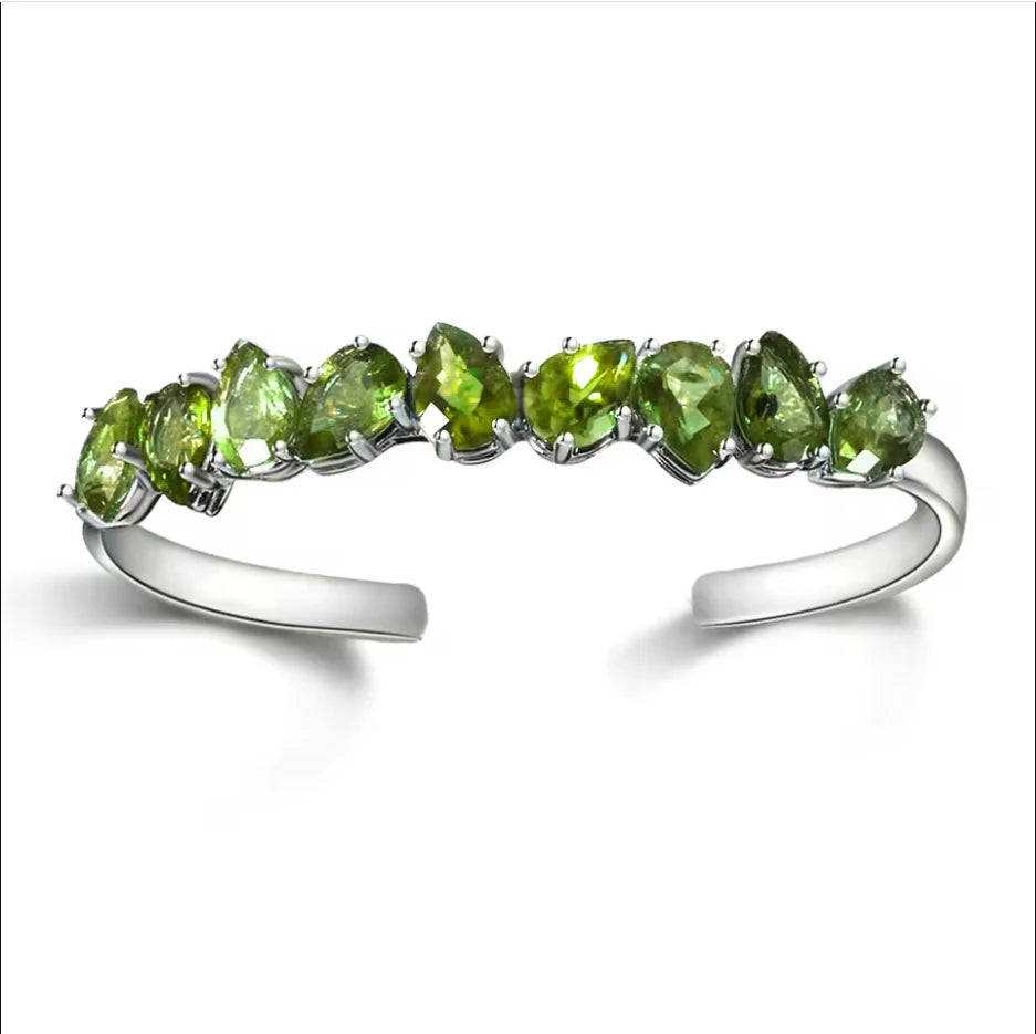 Waterdrop Pear Amethyst Adjustable Bangle