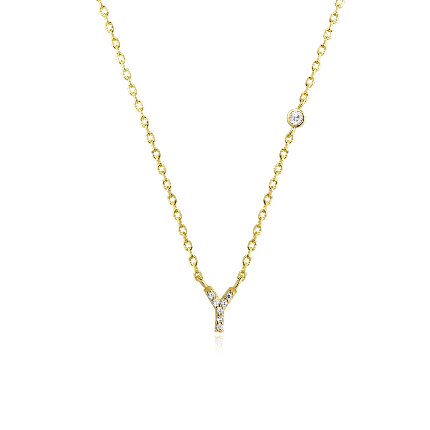 Initial Alphabet Necklace - 925 Sterling Silver