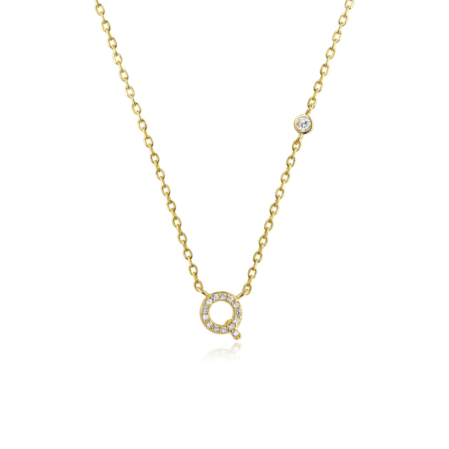 Initial Alphabet Necklace - 925 Sterling Silver