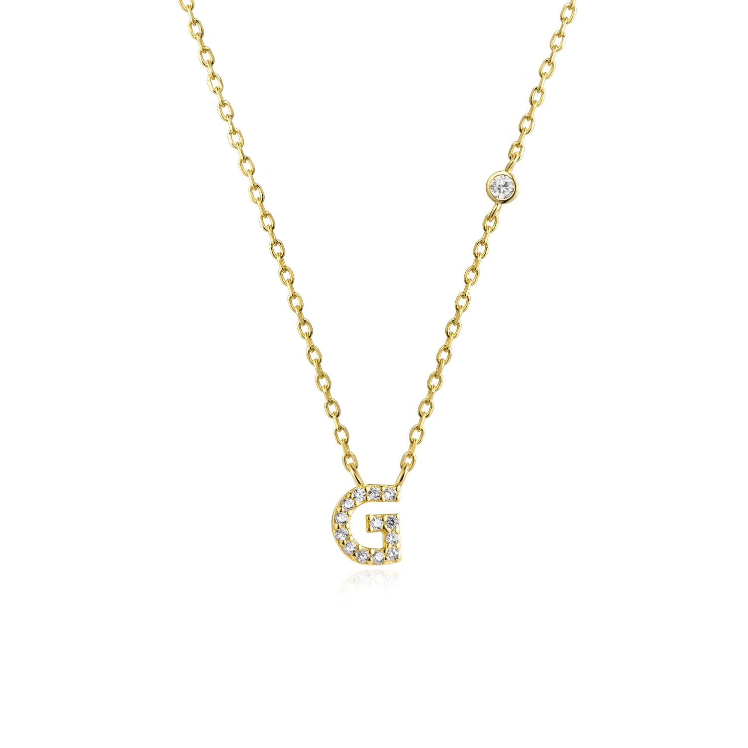 Initial Alphabet Necklace - 925 Sterling Silver