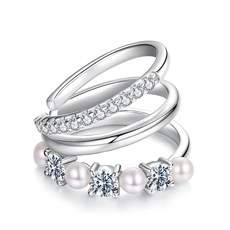 Mono 3-layered Ear Cuff Pearl Ear Clip