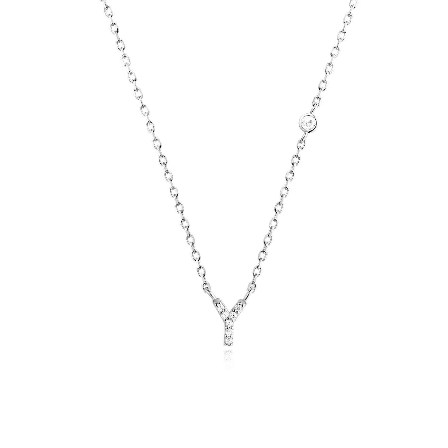 Initial Alphabet Necklace - 925 Sterling Silver