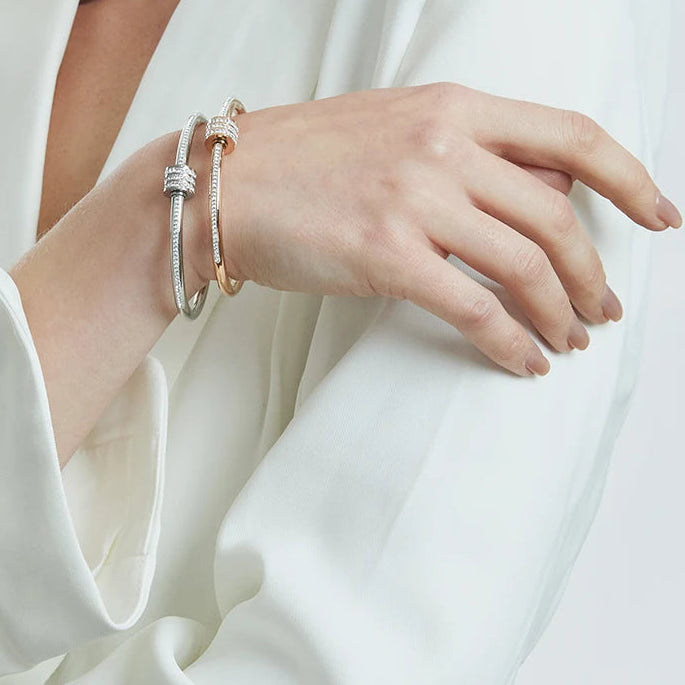 Zircon Bangle For Women Circular Screw Bracelet