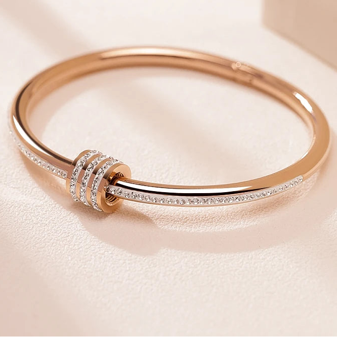 Zircon Bangle For Women Circular Screw Bracelet