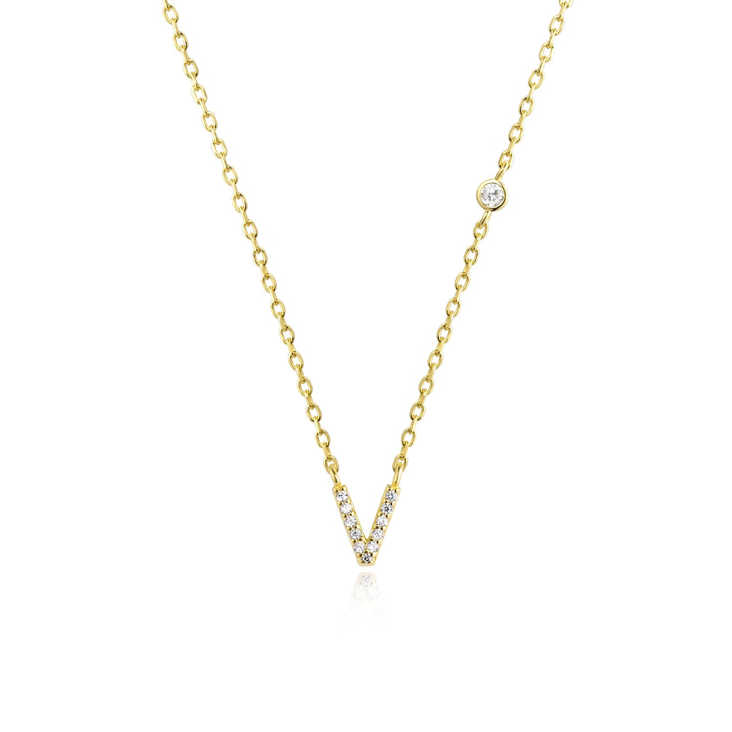 Initial Alphabet Necklace - 925 Sterling Silver