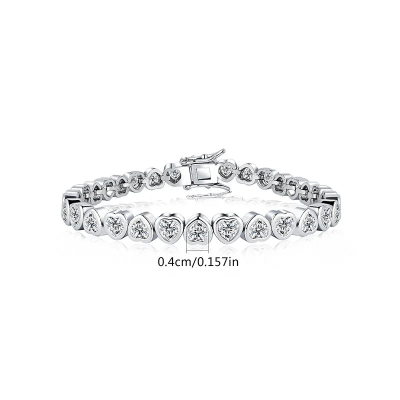 Trendy Heart Lab Diamond Bangle Bracelet