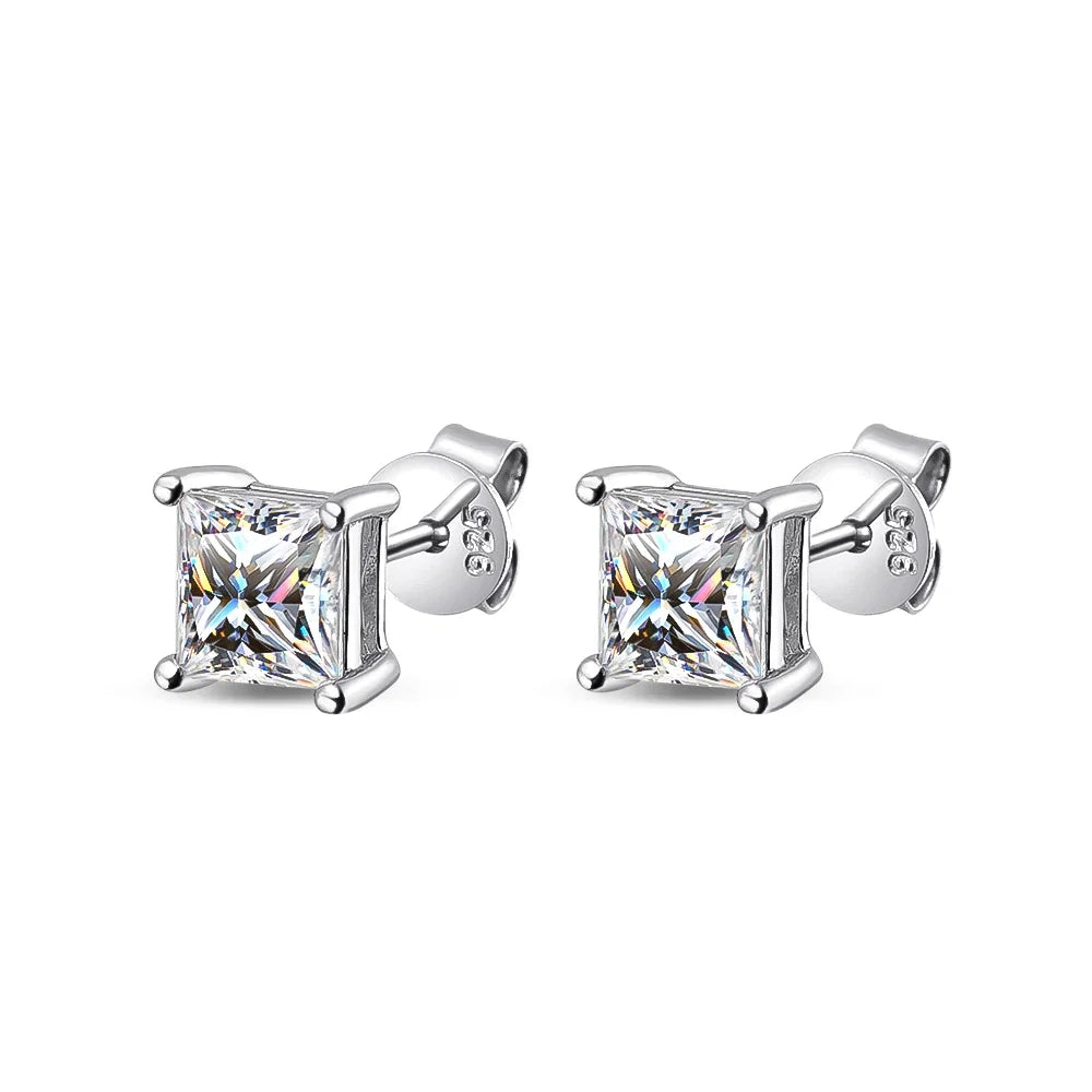 Asscher Cut  Stud Earrings