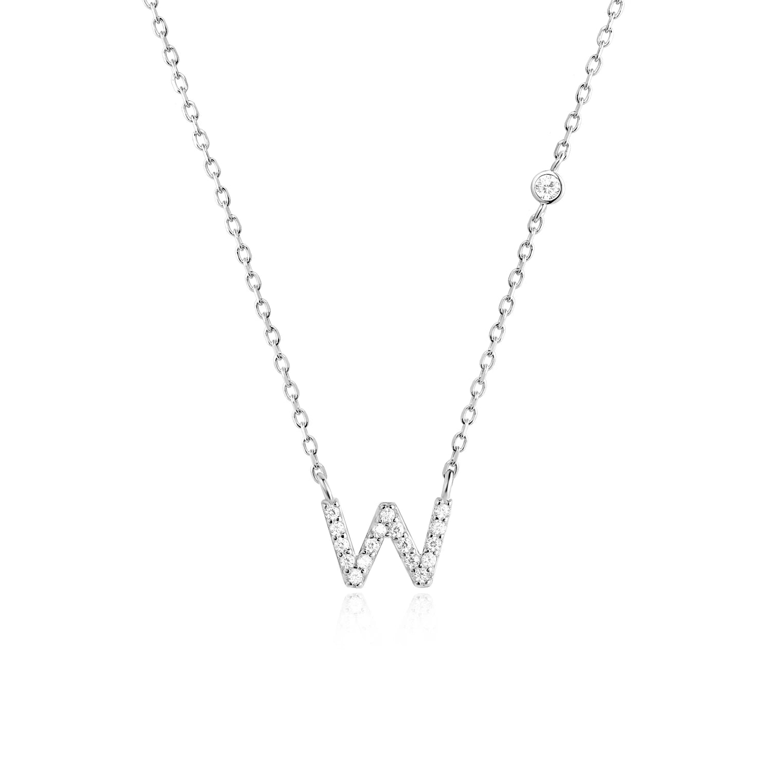 Initial Alphabet Necklace - 925 Sterling Silver