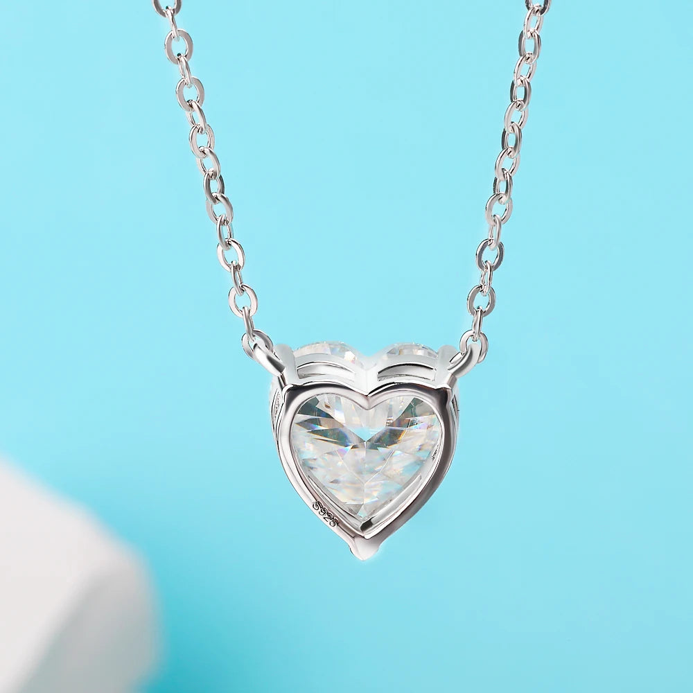 Solitaire Heart Cut Pendant Neck Chain