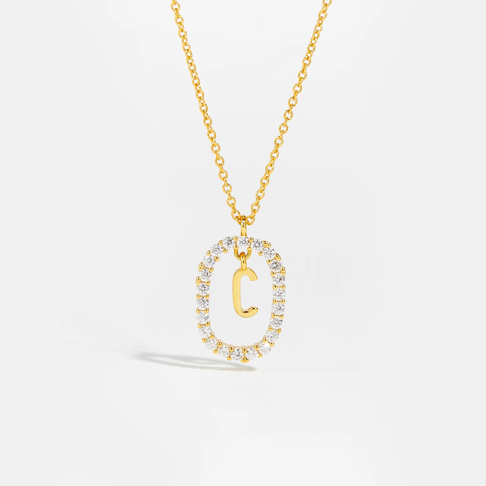 Silver Gold Initial Letters Pendant Alphabet Necklace