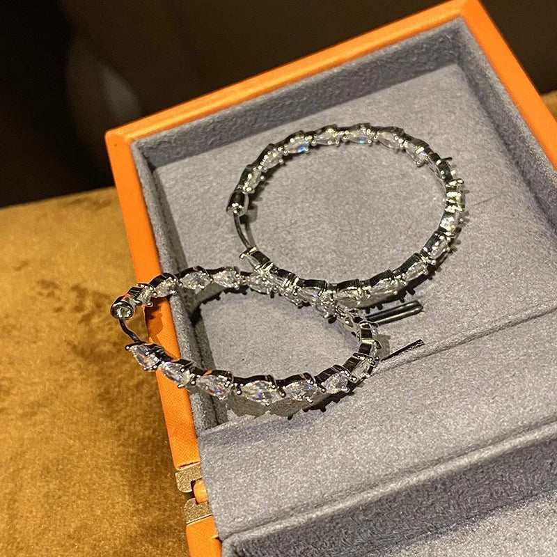 Water drops large hoops earrings