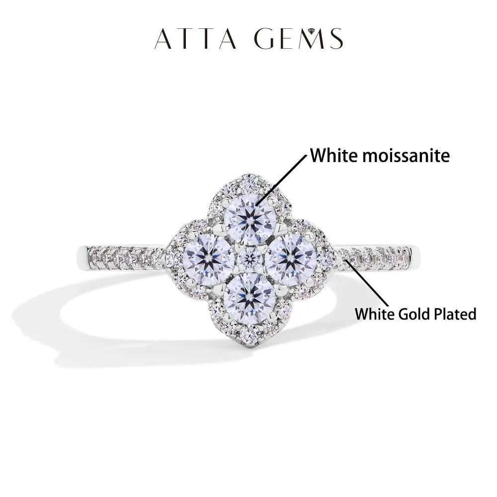 Classic Moissanite Rings for Women D Color VVS1 Real 925 Sterling Silver