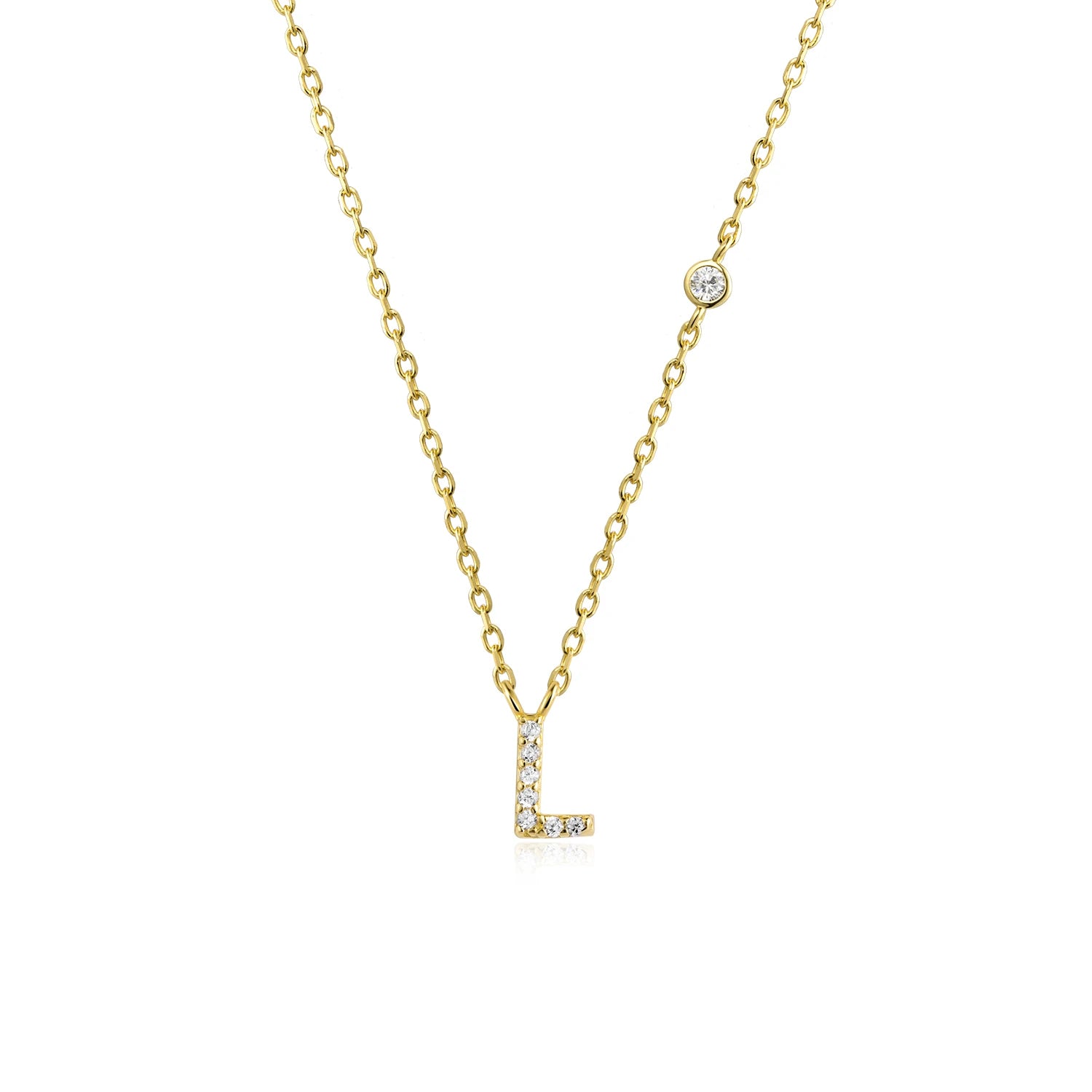 Initial Alphabet Necklace - 925 Sterling Silver