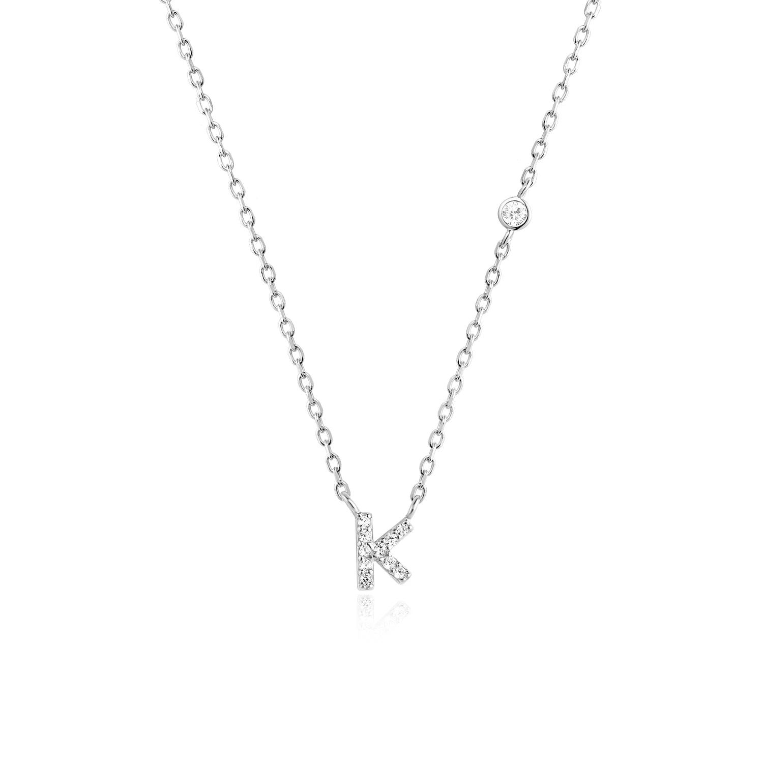 Initial Alphabet Necklace - 925 Sterling Silver