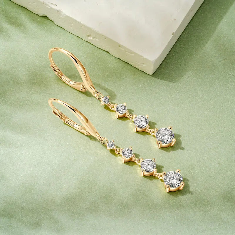 Long Dangle D  Drop Earrings