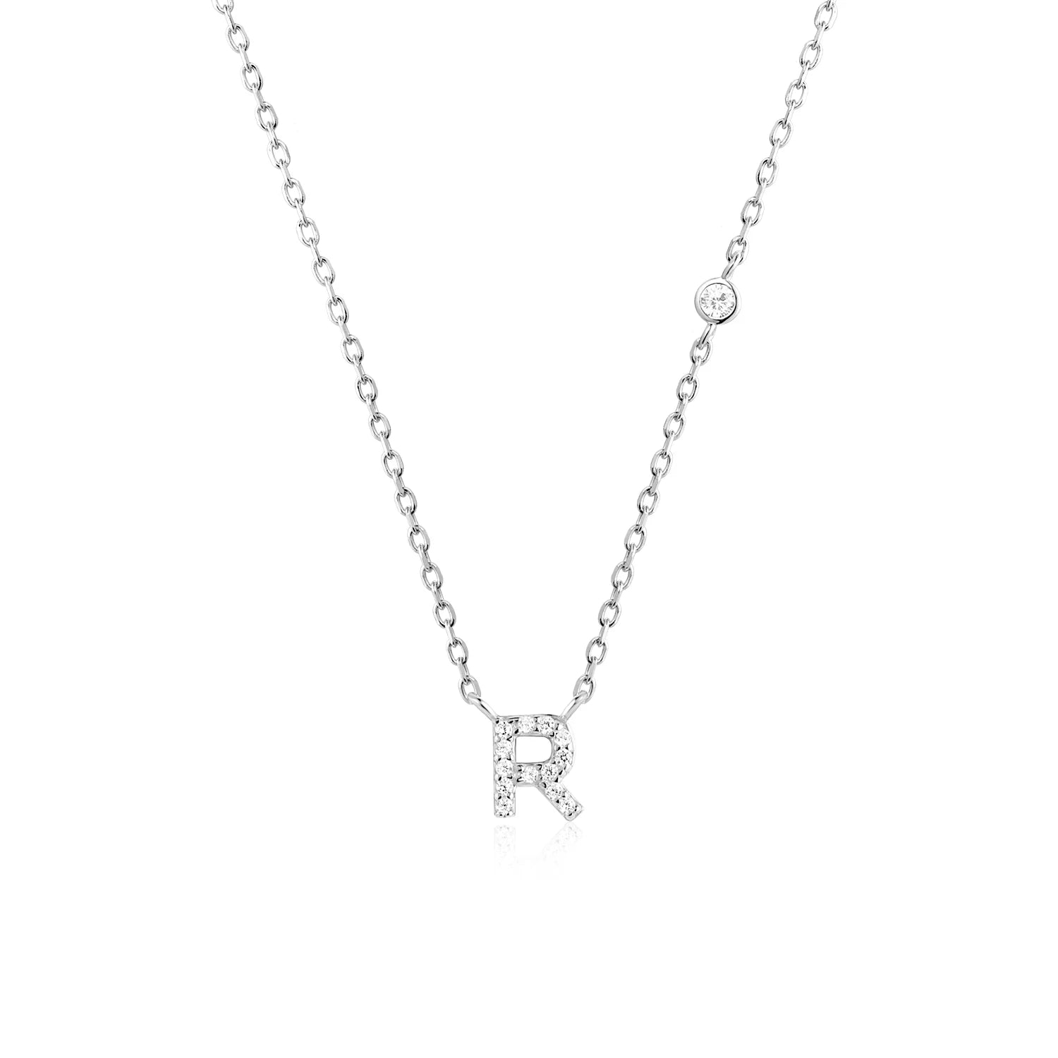 Initial Alphabet Necklace - 925 Sterling Silver