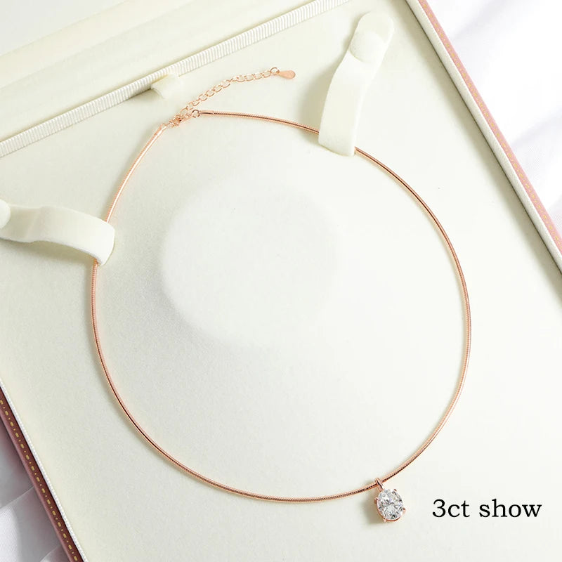 Oval Cut Moissanite Pendant Necklace