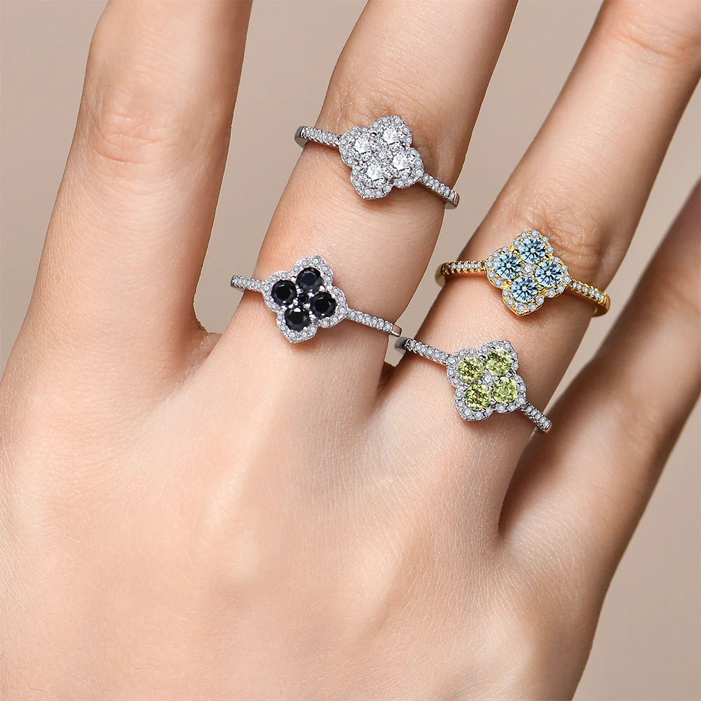 Classic Moissanite Rings for Women D Color VVS1 Real 925 Sterling Silver