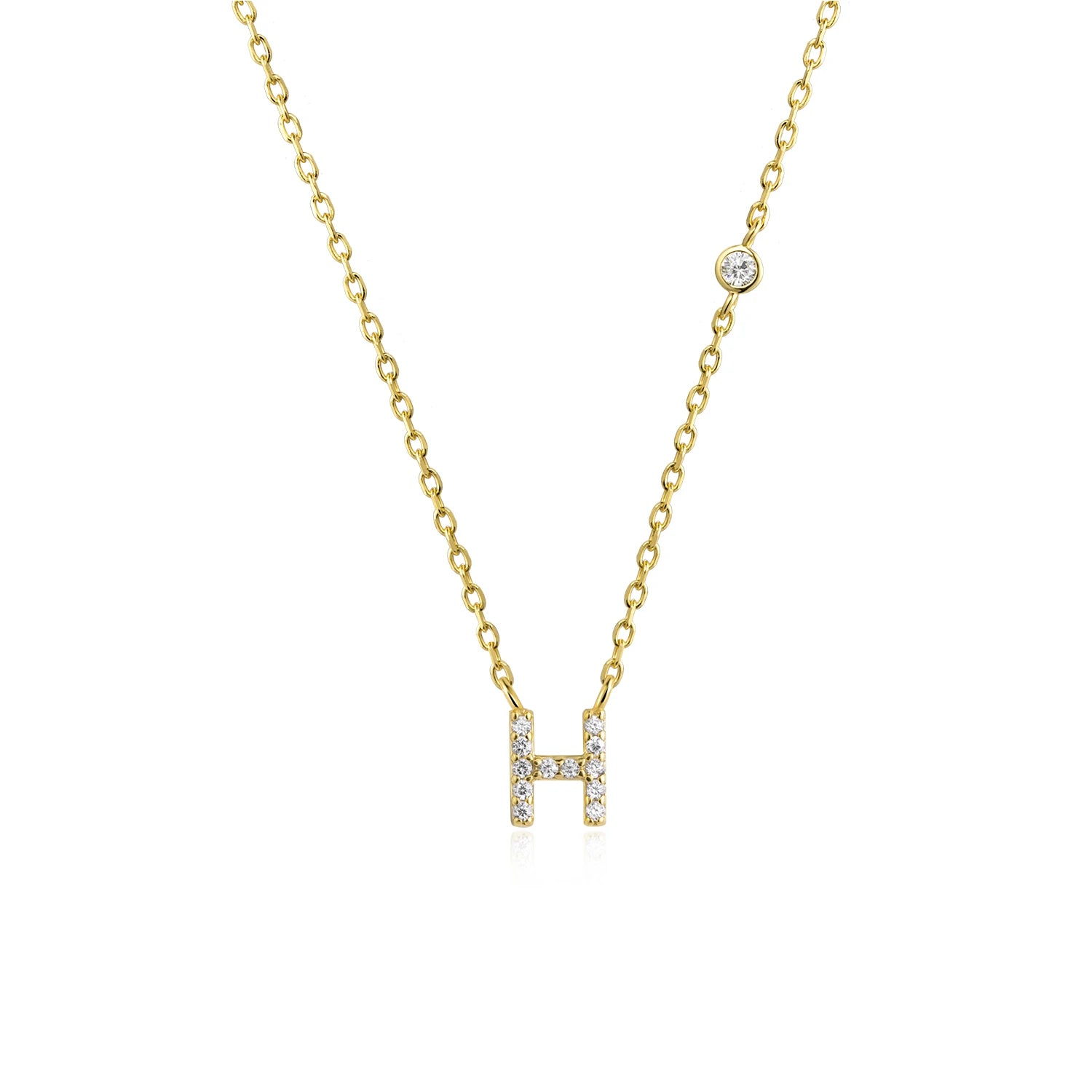Initial Alphabet Necklace - 925 Sterling Silver