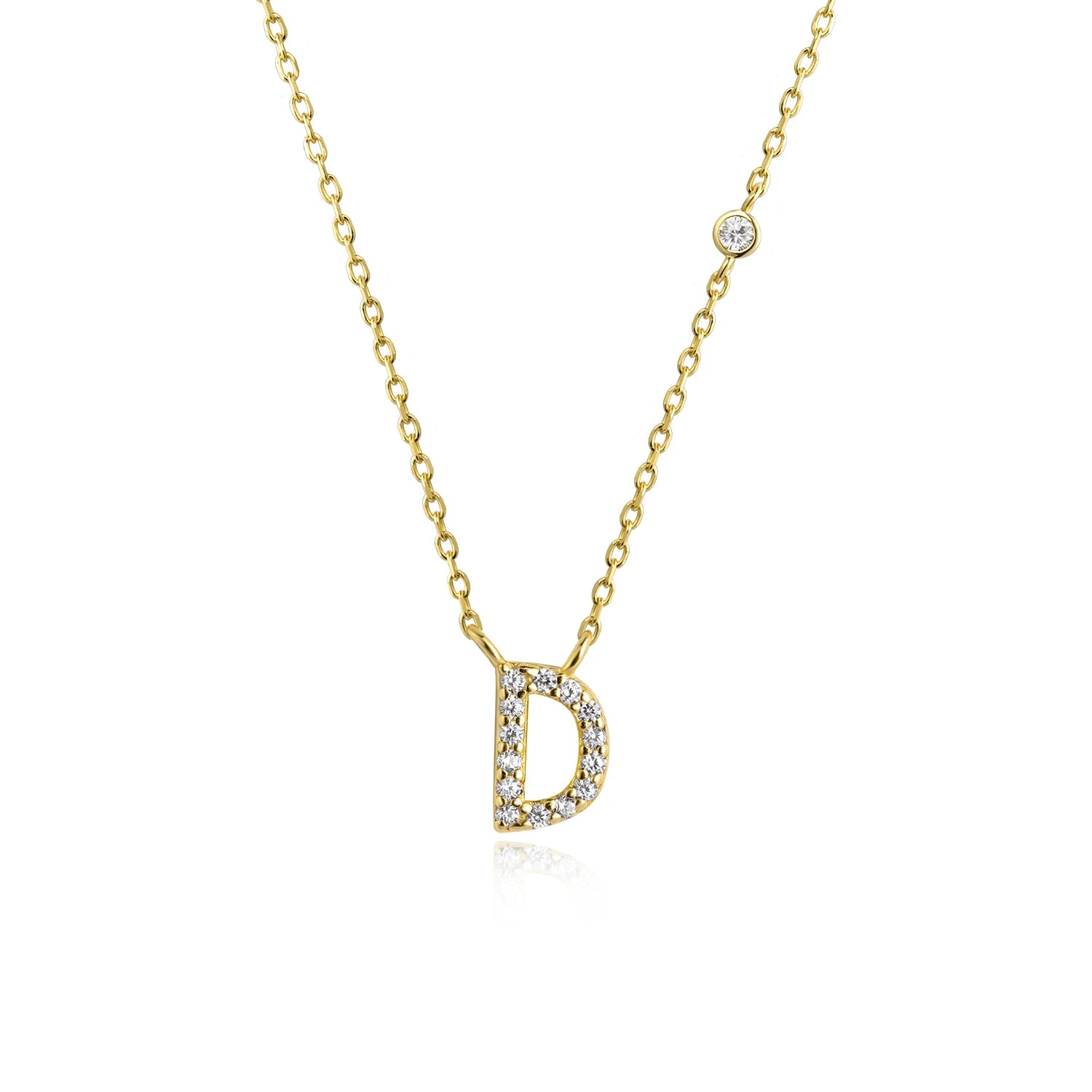 Initial Alphabet Necklace - 925 Sterling Silver