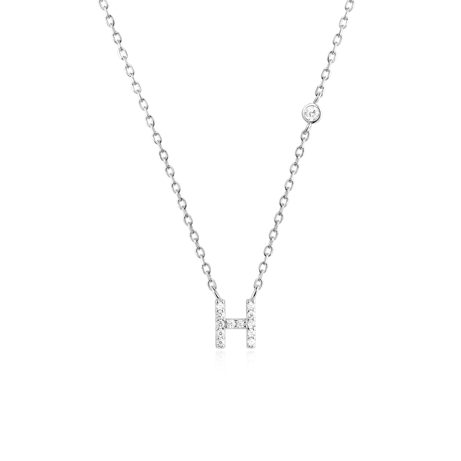 Initial Alphabet Necklace - 925 Sterling Silver