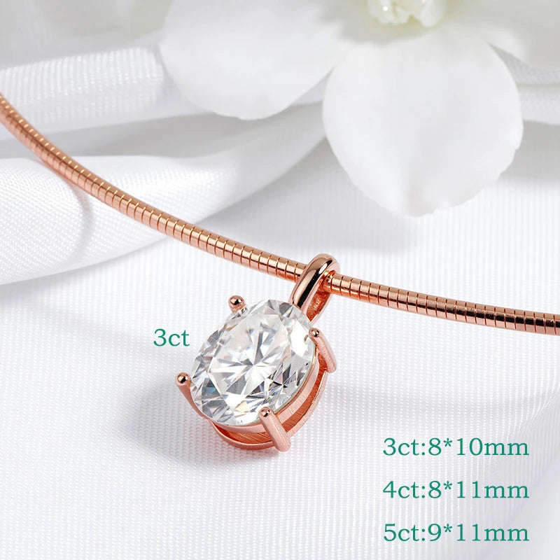 Oval Cut Moissanite Pendant Necklace