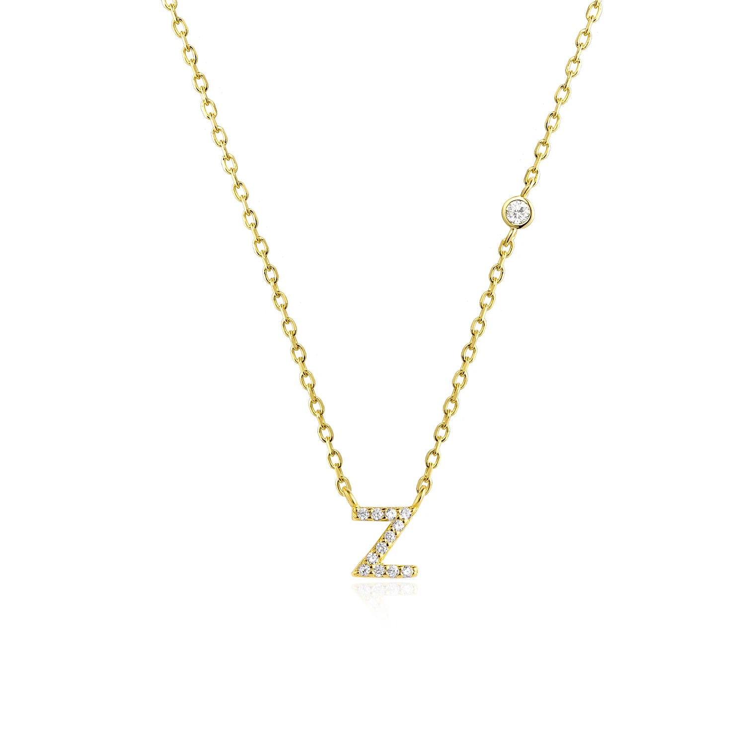 Initial Alphabet Necklace - 925 Sterling Silver