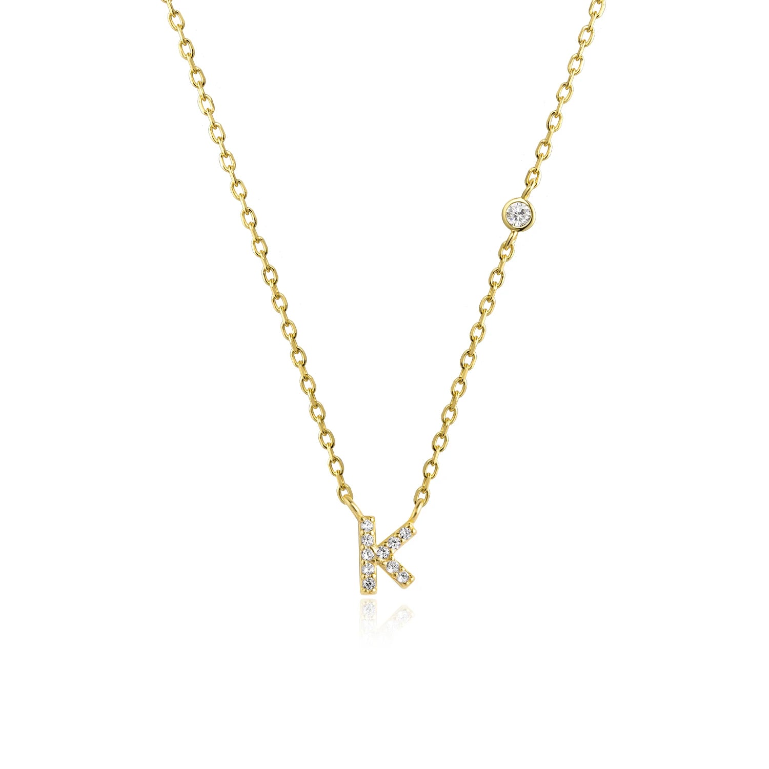 Initial Alphabet Necklace - 925 Sterling Silver