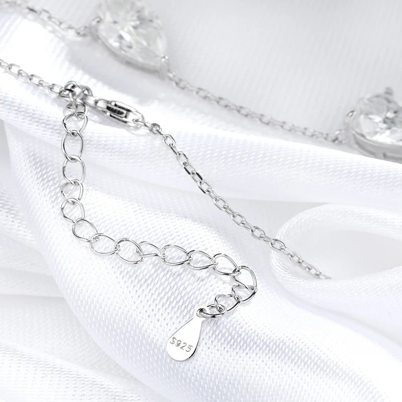 3 Gems Pear Cut Moissanite Necklace