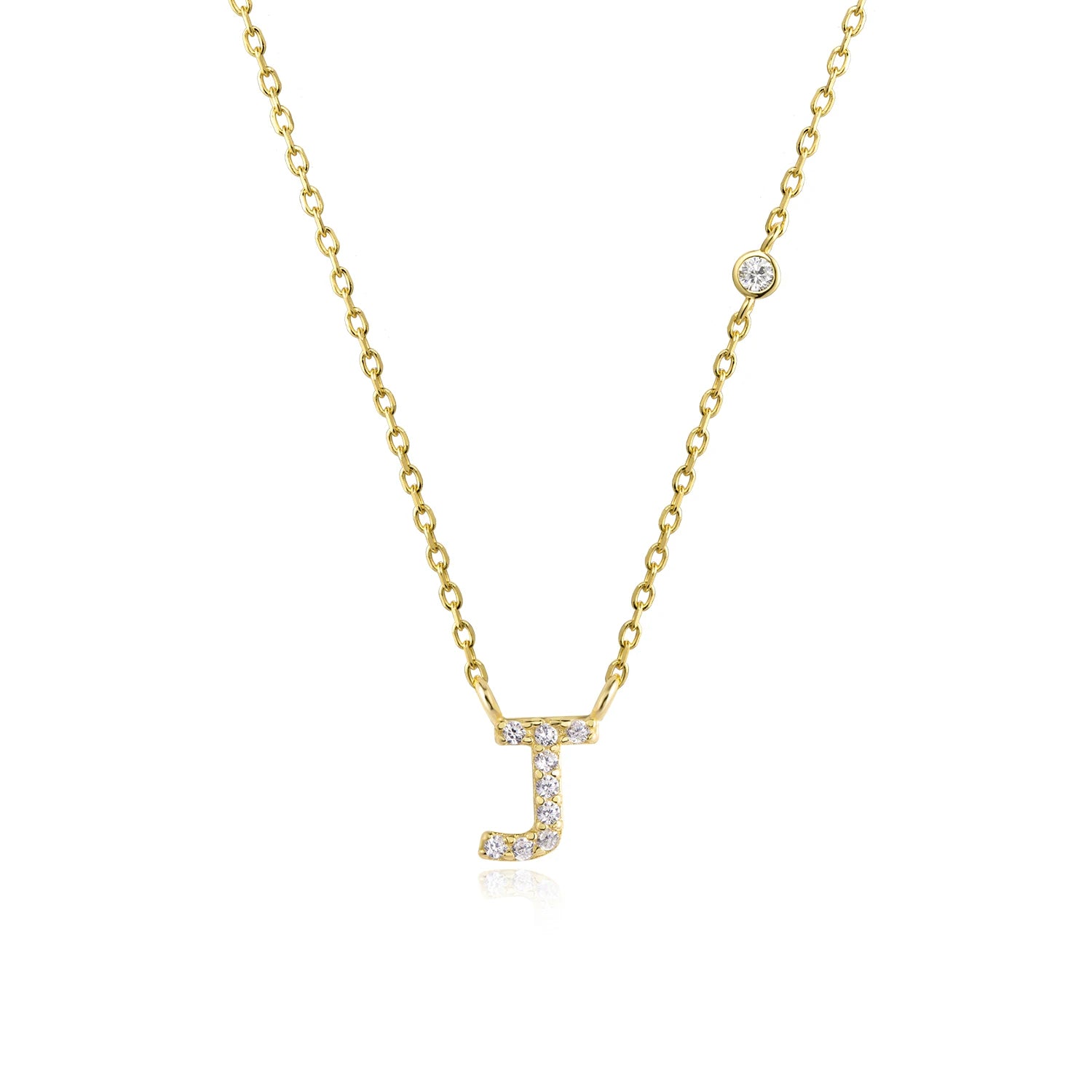 Initial Alphabet Necklace - 925 Sterling Silver