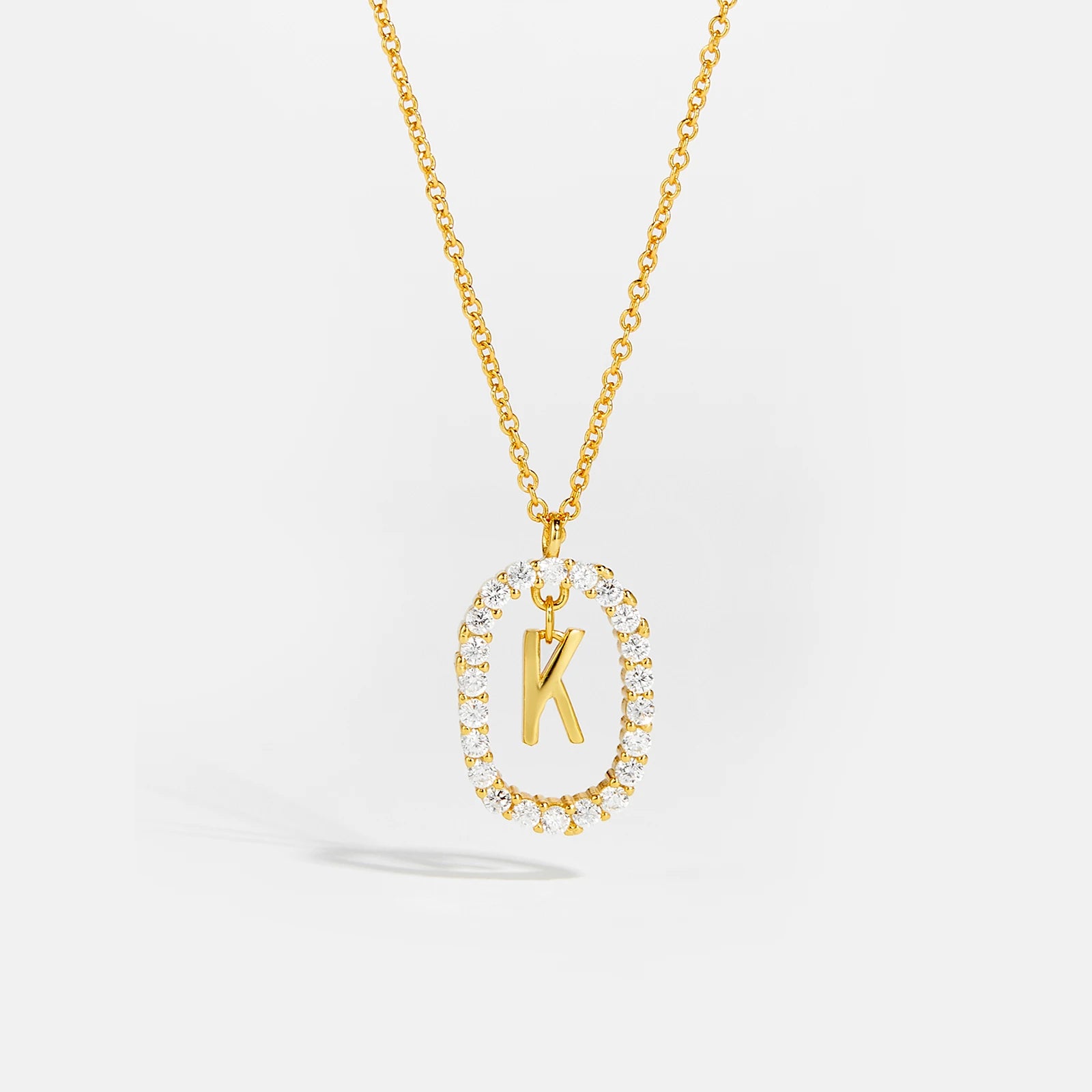 Silver Gold Initial Letters Pendant Alphabet Necklace