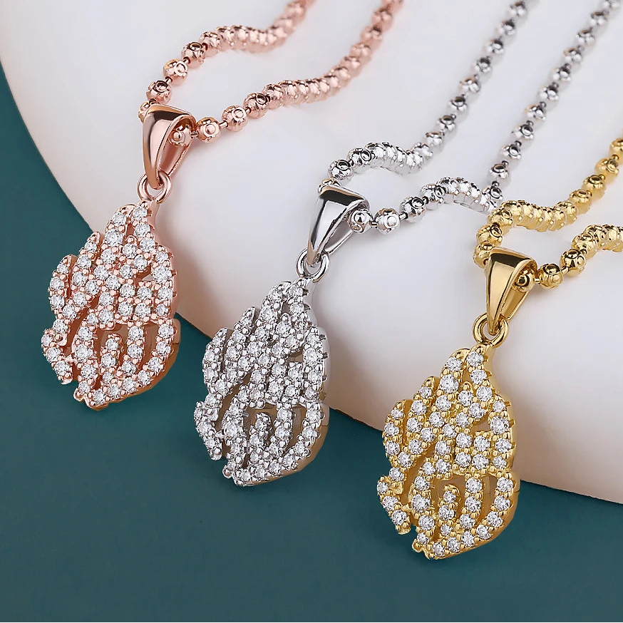 Sparkling Flame  Pendant Necklace