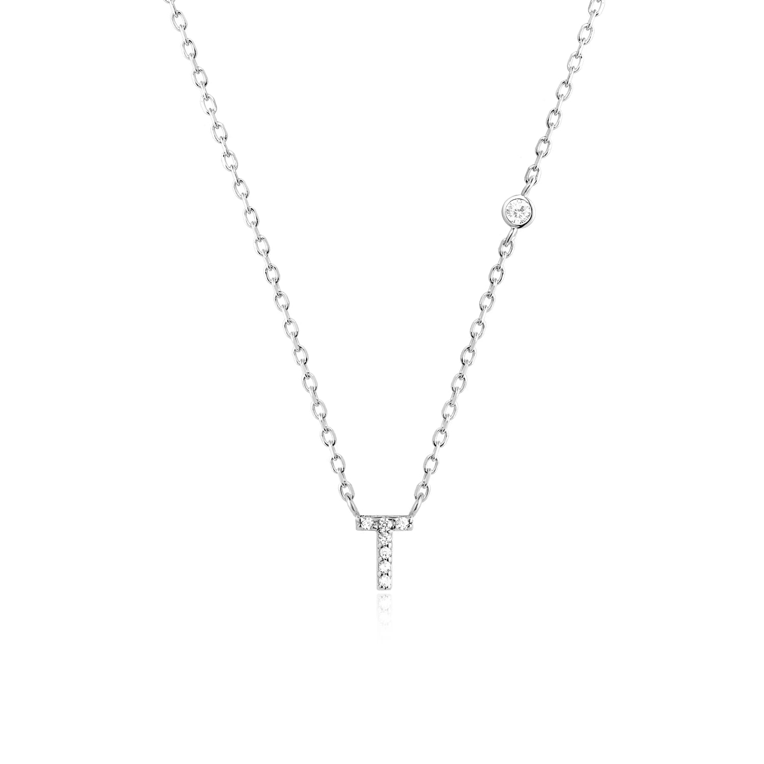 Initial Alphabet Necklace - 925 Sterling Silver