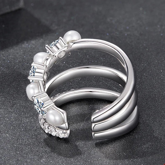 Mono 3-layered Ear Cuff Pearl Ear Clip