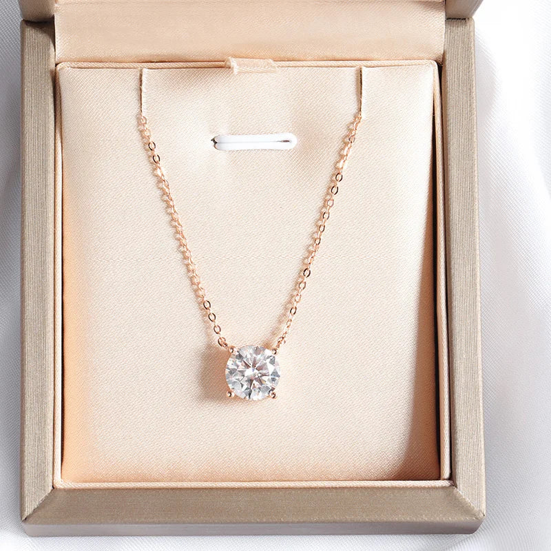 D Color Moissanite Necklace - 925 Sterling Silver