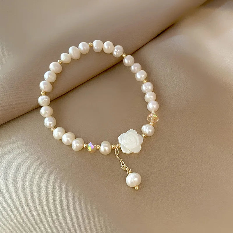 Korean Fashion Natural Pearl Flower Bracelet