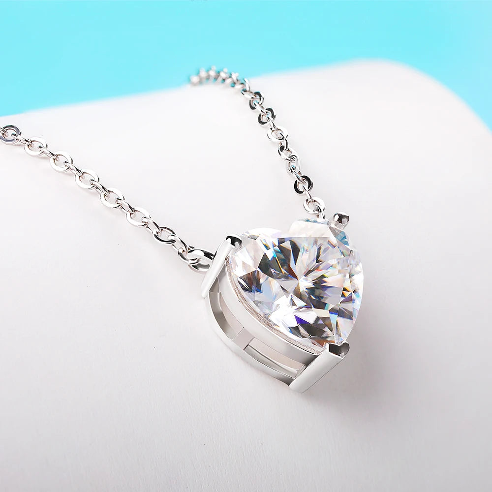 Solitaire Heart Cut Pendant Neck Chain