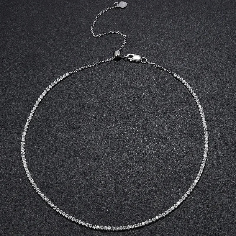 Tennis Choker Necklace Adjustable Neck Chain