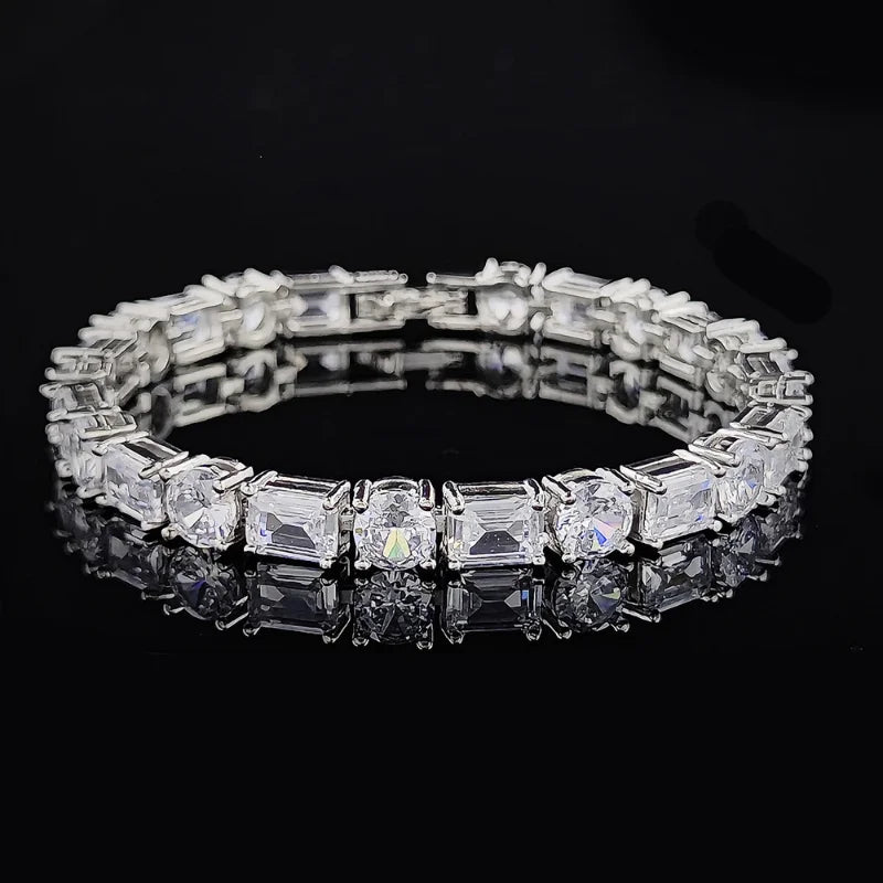 14K White Gold Lab Diamond Bangle Bracelet